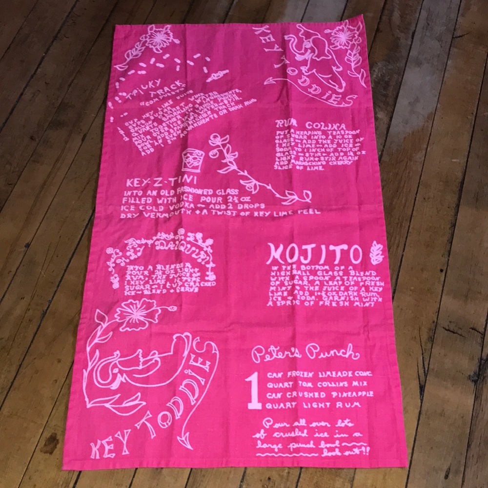 Mojito Printed Hot Pink Kitchen Towel‎